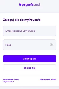 paysafecard logowanie